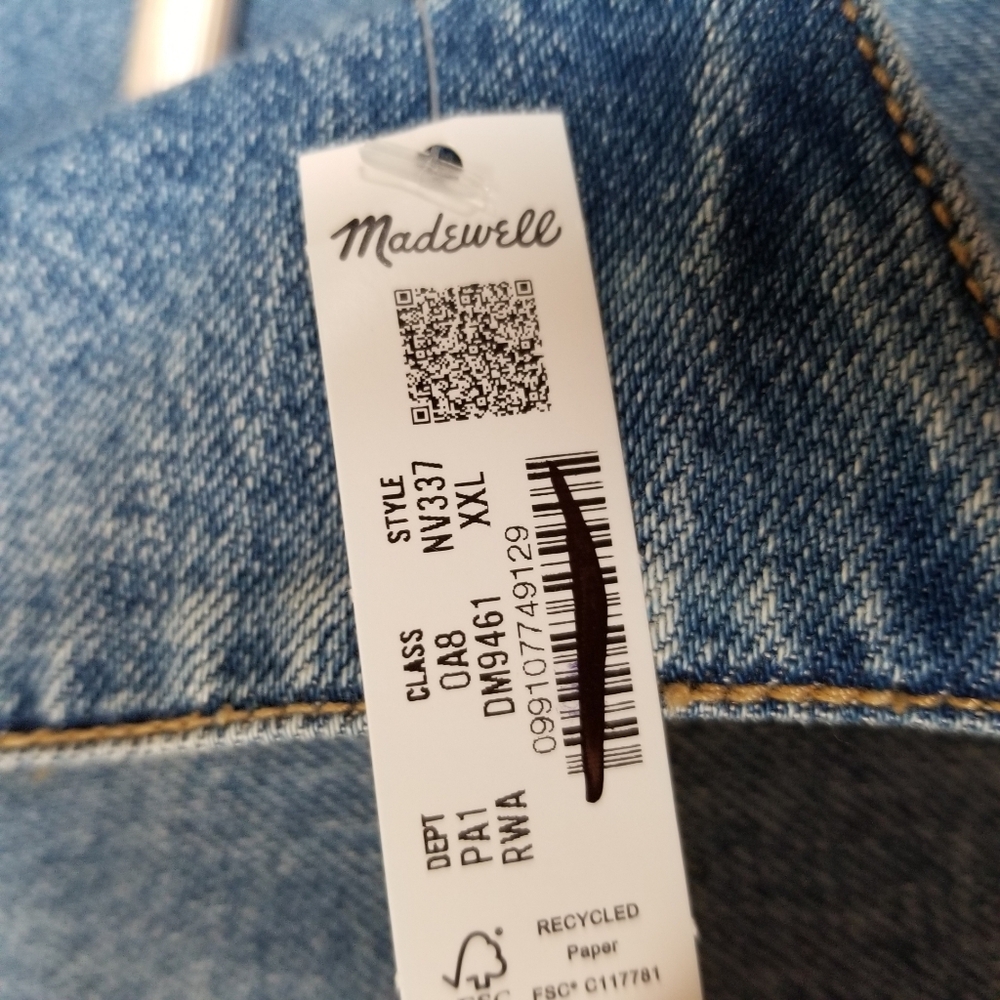 Madewell Denim Popover Mini Dress XXL NWT - Picture 7 of 9